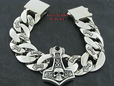 PANZERARMBAND SKULL Silber 925 THORS HAMMER Totenkopf 20cm 165gr. Bracelet
