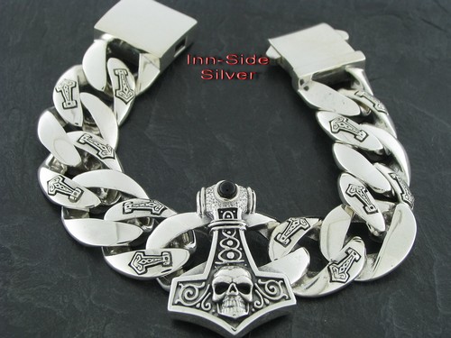 Panzerarmband skull silber - skull, 925