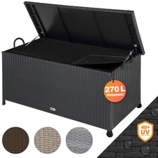 CASARIA® Gartenbox Auflagenbox Polyrattan 2 Rollen 2 Gasdruckfedern Garten Truhe
