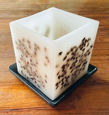 Wachs Teelichthalter Windlicht Kaffeebohnen Dekokerze quadratisch