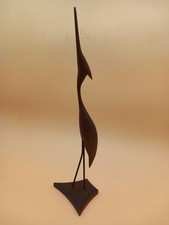 Großer Kranich Reiher Teak  Metallbeine 50er 60er midcentury modernist design