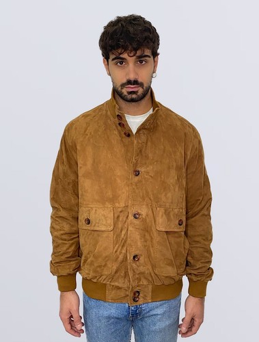 Herren wildleder bomber cognac - wildleder,