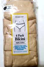 NEU PRIMARK 4er Pack Damen Maxislip Baumwolle HAUTFARBEN Größe XL