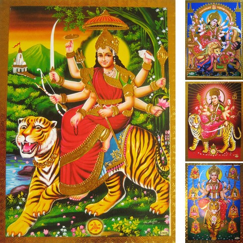 Durga prägedruck altarbild - durga,