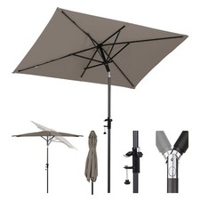 200 x 125 cm Sonnenschirm Rechteckiger Balkonschirm mit Balkongeländer UV50+