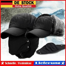 Ohrenmütze Ohrenwärmer Mütze Kappe Ohren Hut Ohrenklappen Schirmmütze Winter BLK