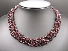 GOLDJUNGE69 GJH * GRANAT SPLITTER DUNKELROT TOLLE DAMEN HALSKETTE COLLIER MEHRRE