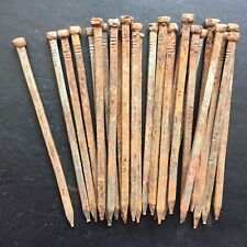 10 Stück Eisennägel 3 x 3 x 90 mm quadratisch Schmiedeeisen vintage antik alt