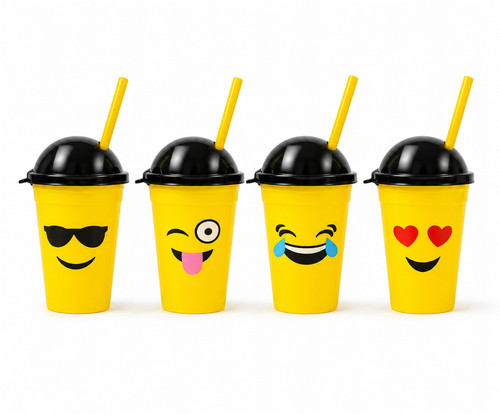 Smiley trinkbecher mit - 4x,