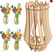 FloralGrace 1 Stück Holzvase für Lego Blumen, Blumenvase für Lego Blumenstrauß, 
