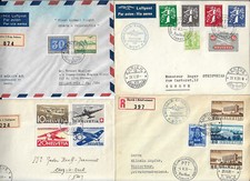 lot CH Flugpost mix Erstflug, Europa Flug West & Süd, FDC 1944 Briefe ; 62409