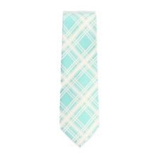 Silk Ties Krawatte Klassisch Seide Mintgrün Grün Weiss Schottenkaro 8 cm