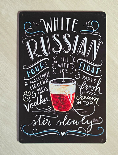 White russian deko schild - russian, deko-schild