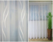 Gardine Store Voile Muster Weiß Hochwertige & Weiche Qualität NACH MAß