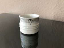 Eierbecher Melitta Friesland Jeverland grau silber platin Rand Porzellan weiß