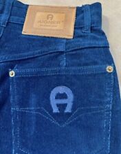 Rock Midi Cord Baumwolle Blau Jeans Denim Aigner 36 S Damen