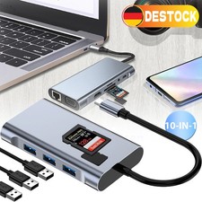 10 in 1 USB C 3.0 Hub Adapter HDMI 4K Micro SD für Macbook Laptop Samsung TV