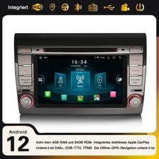 64GB+4GB DAB+ 8-Kern OBD2 Android 13 Autoradio Fiat Bravo DSP CarPlay DVB-T2 GPS