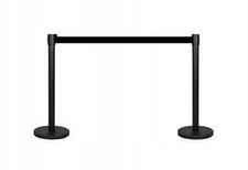 Absperrpfosten mit FlexiBarrier-Band schwarz Absperrständer 300 cm