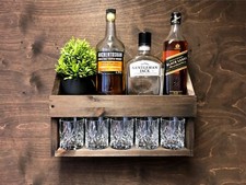Personalisiert Rum Whiskey Whisky Regal Regal Gestell Holz Getränke rustikal Home Bar (WDO)EM