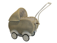 Original Vintage 50/60er Jahre Korb Puppen Wagen Puppenwagen Korbpuppenwagen