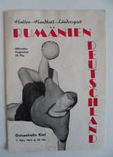 Deutschland-Rumänien 1963 Handball-Länderspiel Ostseehalle Kiel Programm no THW