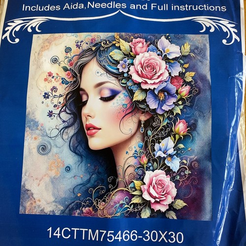 Dame mit blumen gestempelt - dame,
