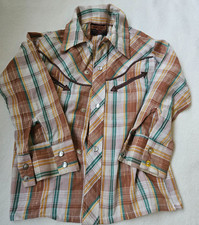 Vintage Western Bluse made in USA amerikanische Gr. 5 kariert Langarm geknöpft
