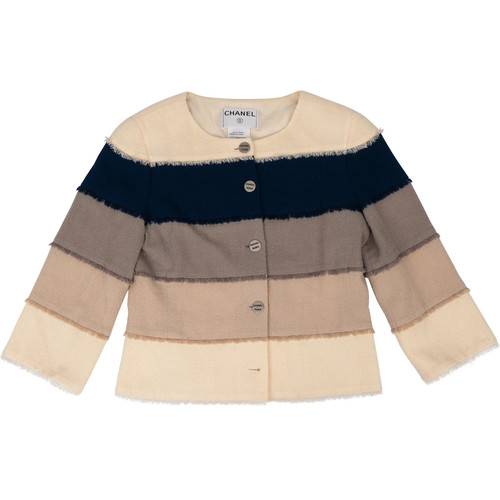 Chanel wool tweed set01 jacket - tweed,