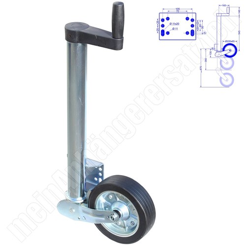 Stützrad 400kg 60mm 220x65mm