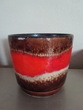 Lava Blumentopf Vintage, 70er Jahre, orange, braun