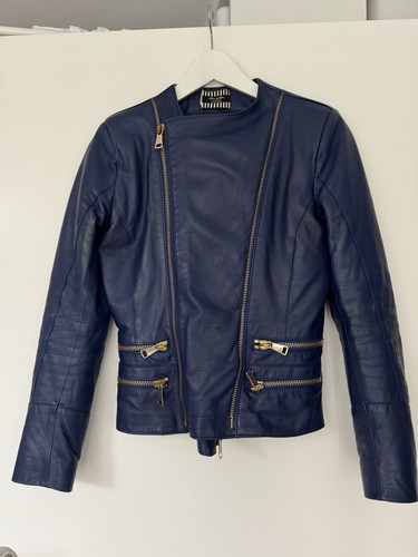 Lederjacke blau damen - , 38