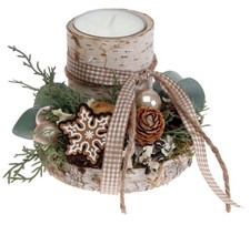 Adventsgesteck birkenholz mit - adventsgesteck,