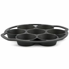 Muffinform Gusseisen Backform für 7 Muffins je 100ml für Grill und Herd BBQ-Toro