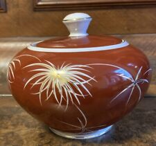 Spechtsbrunn Porz. Schale mit Deckel Handgemalt gold/rot/weiß /Goldrand DDR #36