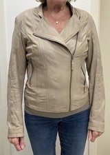 Damen-Lederjacke Manguun, beige, Gr. 40
