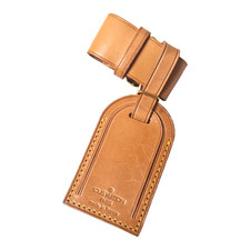 Louis Vuitton Kofferanhänger Adressanhänger Leder Luggage Tag Vintage braun Name