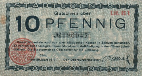 Schein notgeld gutschein - 1,