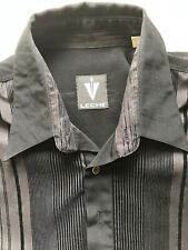 Leche Designer Herrenhemd schwarz Größe 41/42 L 