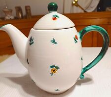 schöne Teekanne,   für 1,2 Liter     " Gmundner Keramik  - Streublumen "