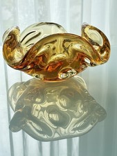 Vintage Glas Schale Amber