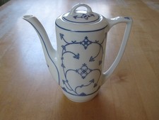 kleine Kaffeekanne Jäger Eisenberg org.  Blau Saks GDR  Strohblume 750 ml 