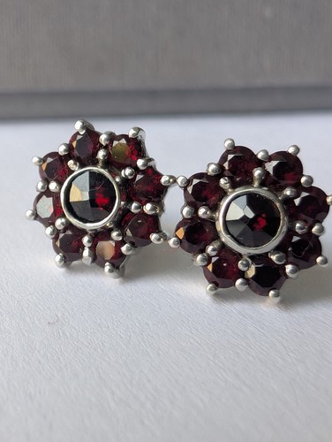 Vintage granat ohrringe - vintage,