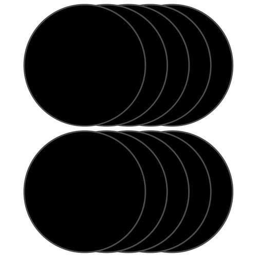 10pc 10cm round black acrylic - round,