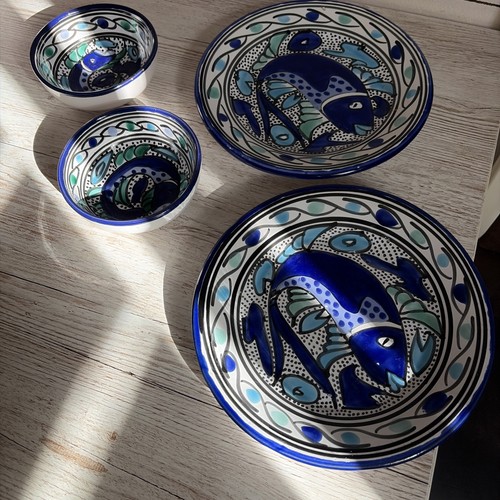 Handmade teller set aus - set,