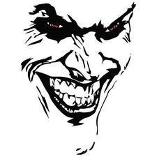 Joker Aufkleber Schwarz Glanz