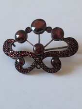 RAR Biedermeier Tombak  Brosche Böhmische Granat Antikschmuck