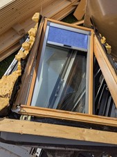 5x Dachfenster mit Eindeckrahmen Plastik Schwarz Fenster / 2x Holz   