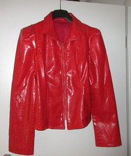 Damen Jacke Blazer rot Lack reptil Gr. M / L ca. Gr. 40 ungetragen