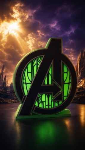 Marvel avengers logo led - led, lampe